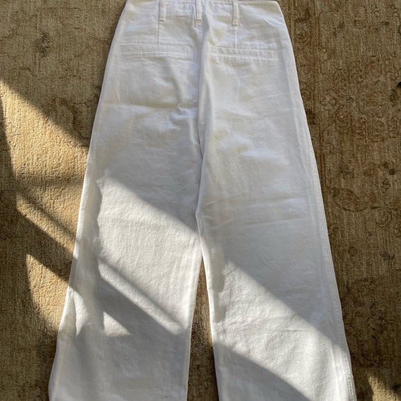 Zara Wide legged, White Jeans, Size 4, mid rise, button closure, front pockets - Picture 9 of 12